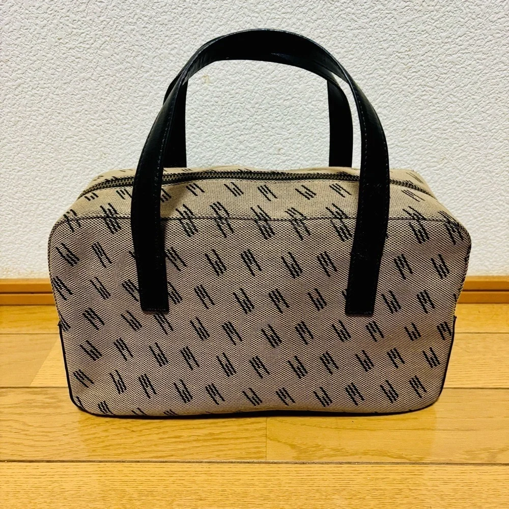 Missoni Leather/Canvas Beige and Black Handbag/Duffle bag with Pattern